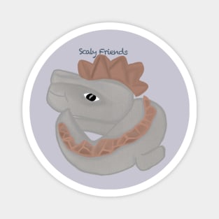 Simon the siilver Dino- The Scaly Friend's Collection Artwort By TheBlinkinBean Magnet